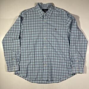 Polo Ralph Lauren Mens XXL Classic Fit Oxford Plaid Shirt Multicolor Flesh Pony